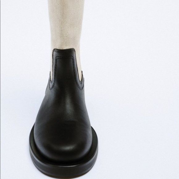 Combined leather knee high boots - Picture 3 of 5